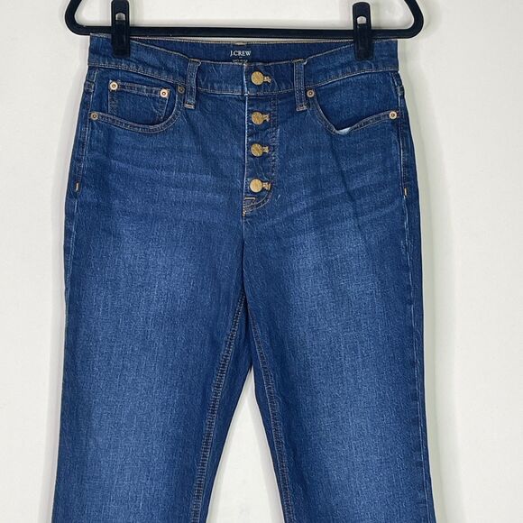 J. Crew 2022 Mid-Rise Flare Crop Button Fly All-Day Stretch Jean Women's Size 28 - Picture 4 of 10